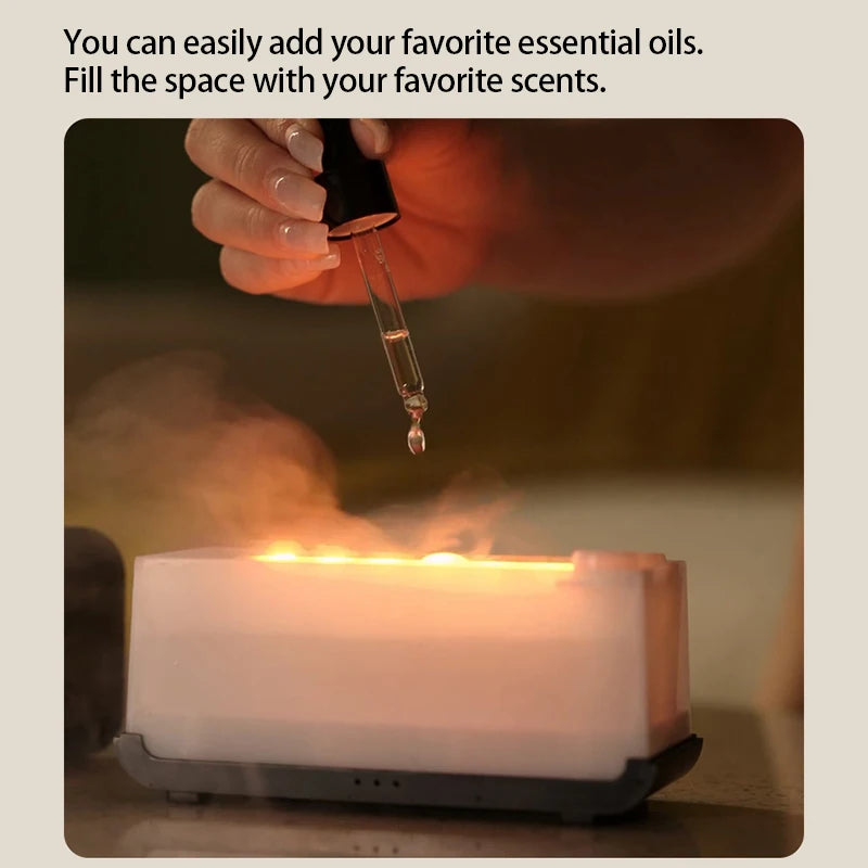 Umidificatore Aromaterapico con Fiamma Simulata – Purifica l’Aria e Crea un’Atmosfera Accogliente