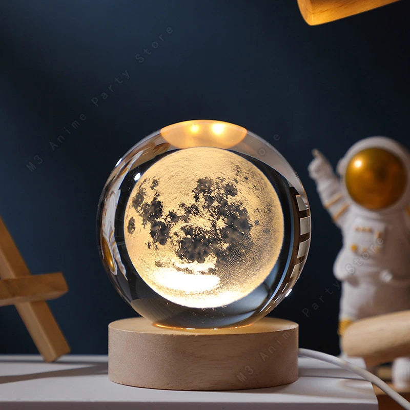 Lampada Notturna 3D a Sfera Cristallina – Un’Esplosione di Magia e Design