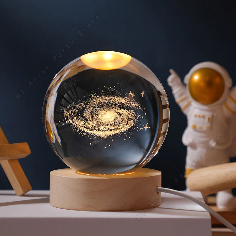 Lampada Notturna 3D a Sfera Cristallina – Un’Esplosione di Magia e Design