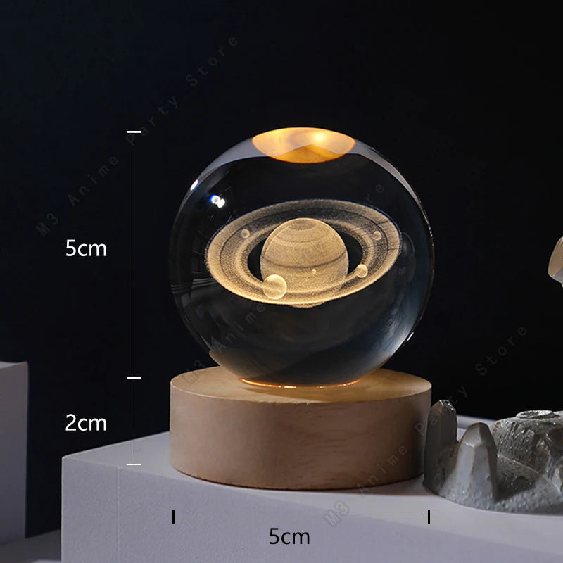 Lampada Notturna 3D a Sfera Cristallina – Un’Esplosione di Magia e Design