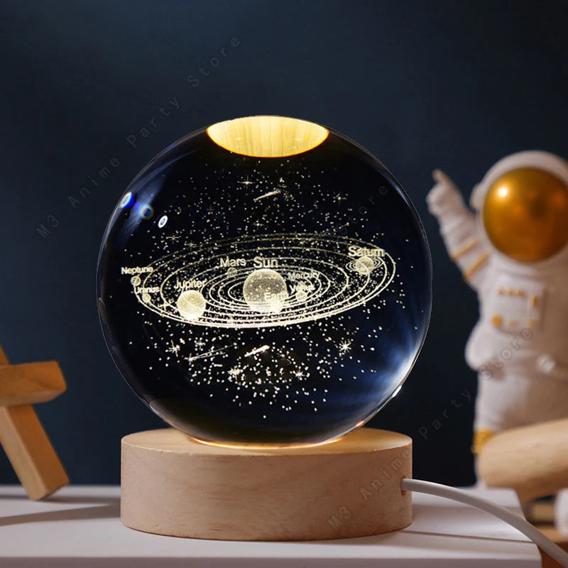 Lampada Notturna 3D a Sfera Cristallina – Un’Esplosione di Magia e Design