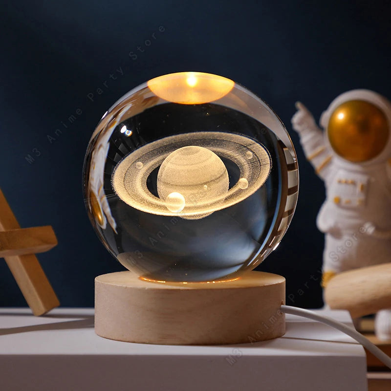 Lampada Notturna 3D a Sfera Cristallina – Un’Esplosione di Magia e Design