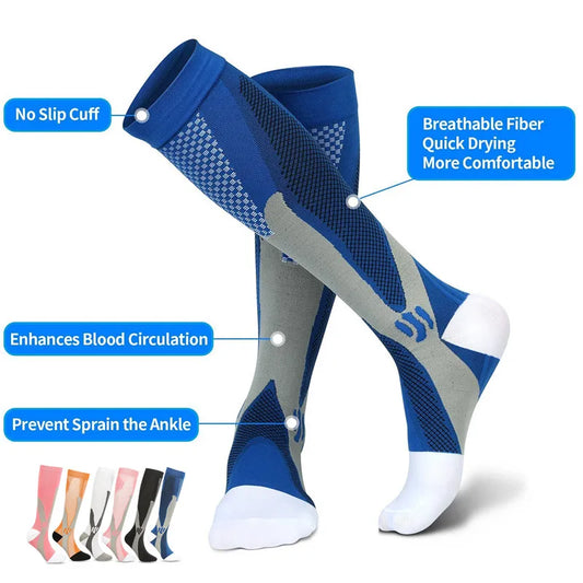 Calze a Compressione– Ideali per Vene Varicose, Sport, Diabetici, Ciclismo, Escursionismo e Benessere