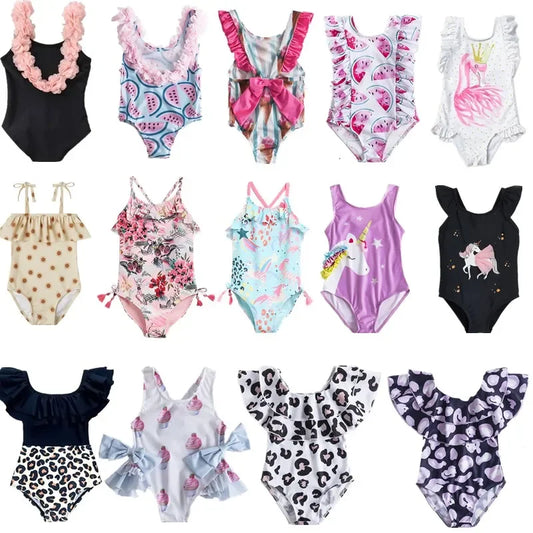 Costume Intero Bambina 1-5 Anni – Design Carino per l’Estate