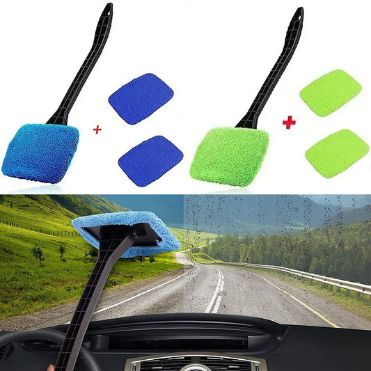 Kit Spazzola per Pulizia Parabrezza con Manico – Antiappannamento e Antipolvere | Per Auto & Casa