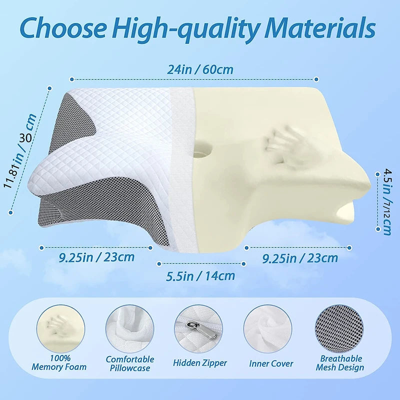 Cuscino Cervicale in Memory Foam – Comfort e Supporto Ortopedico per un Sonno Rigenerante