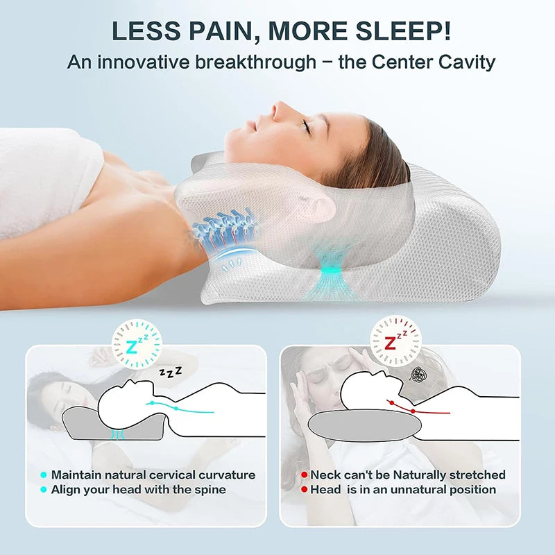Cuscino Cervicale in Memory Foam – Comfort e Supporto Ortopedico per un Sonno Rigenerante