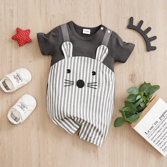 Body Estivo Neonato 0–18 Mesi Topolino in Cotone Manica Corta- Unisex