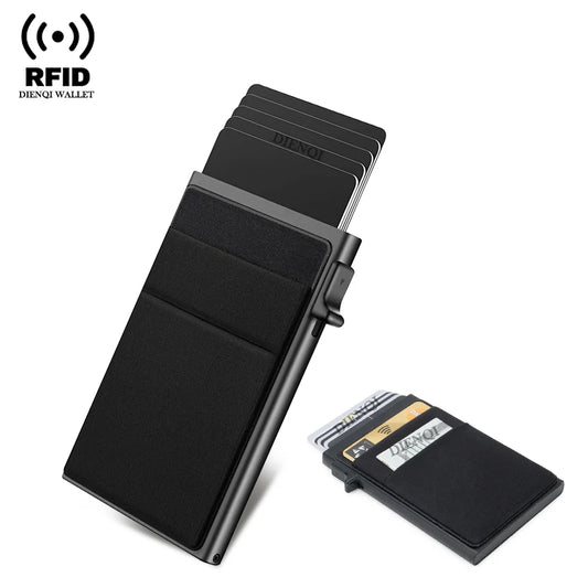 Porta Carte Uomo – Slim, in Metallo per Bancomat, ID e Carte di Credito