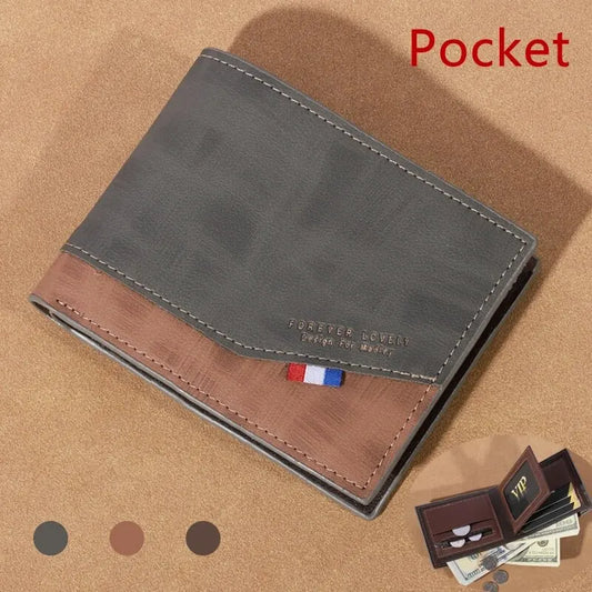 Portafoglio Uomo in pelle PU– Ampia Capacità, Multi Slot per Foto e Monete, Design Vintage Elegante