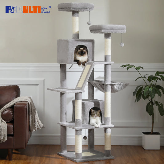 Albero Tiragraffi Multi-Livello per Gatti – Divertimento, Relax e Comfort