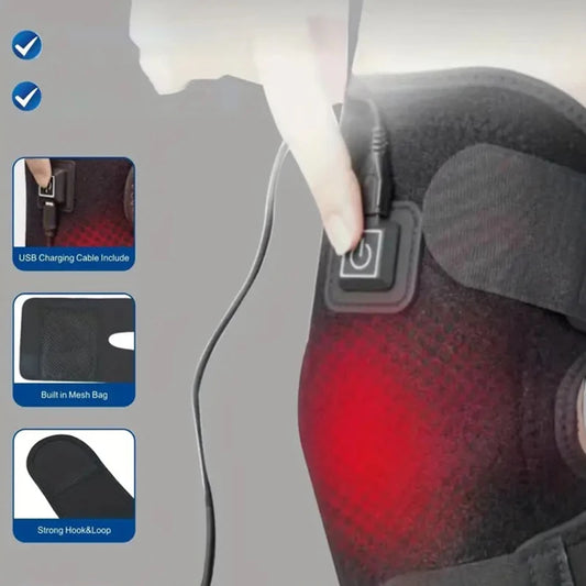 Fascia Massaggiante Riscaldata per Ginocchio – Sollievo e Comfort con 3 Livelli di Temperatura