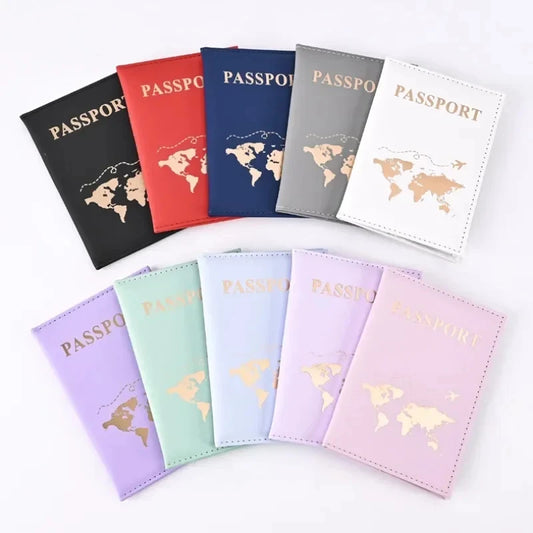 Custodia Passaporto in Pelle PU – Protezione Elegante per Viaggi, Biglietti e Carte con Dettagli Dorati